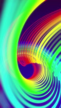 Vertical short animation, loopable motion background with colorful strings rotating, social media