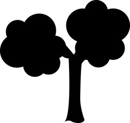 Tree sign icon in flat style. Branch forest vector illustration