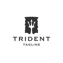 Trident logo icon design template flat vector
