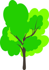 Tree sign icon in flat style. Branch forest vector illustration