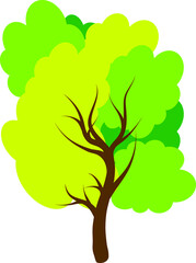 Tree sign icon in flat style. Branch forest vector illustration