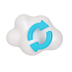 Cloud sync Icons 3D Illustration Icon