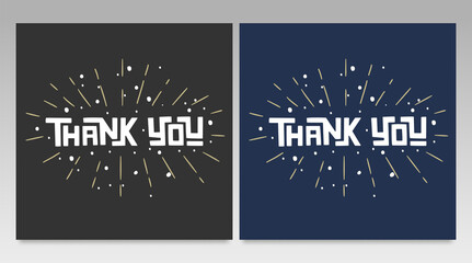 Hand drawn Thank You lettering for Greeting Card. Modern Typography Vector Background.