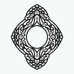 Vector vintage border frame engraving with retro ornament pattern in antique rococo style decorative design