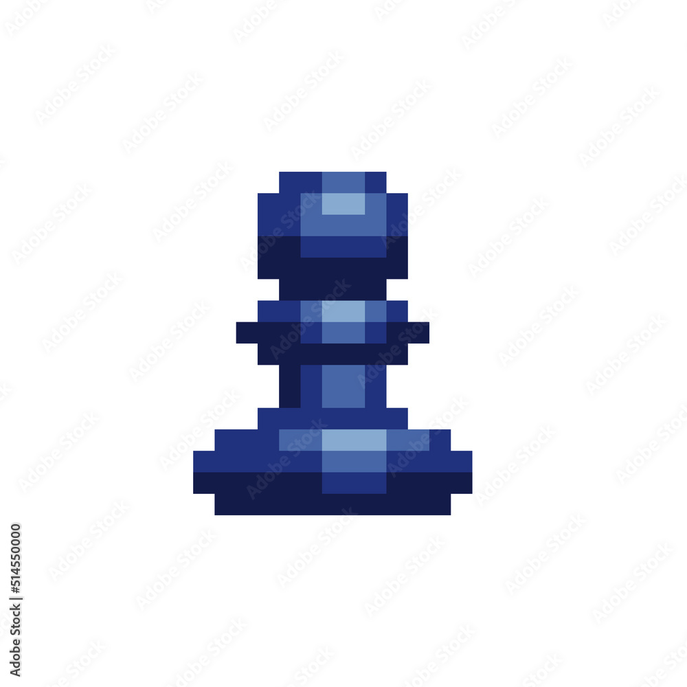 Poster chess pawn icon. pixel art style. 8-bit video game sprite. game assets. isolated abstract vector ill