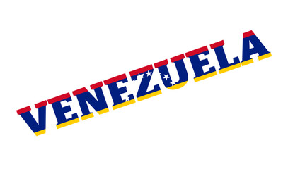 venezuela word with venezuelan flag