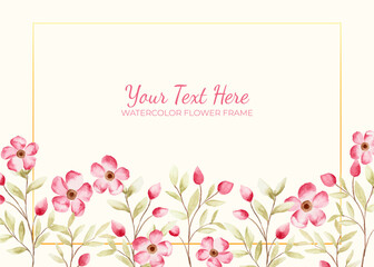 Manual painted of flower watercolor as background frame.