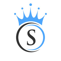 Obraz premium Letter S Crown Logo Template. Royal Crown Logotype Luxury Sign for Beauty, Fashion, Star, Elegant Symbol