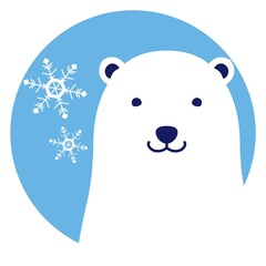 シロクマと雪の結晶のアイコン（クールなイメージ）