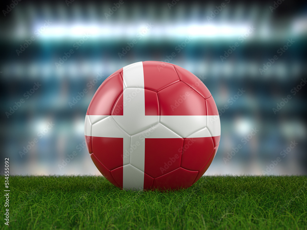 Wall mural soccer ball denmark flag