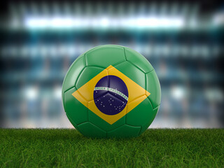 Soccer ball Brazil flag