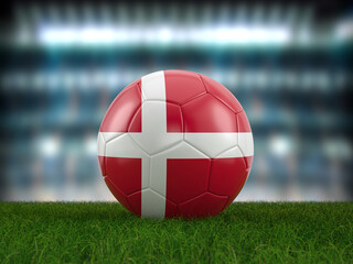 Soccer ball Denmark flag