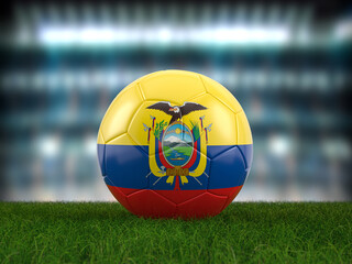 Soccer ball Ecuador flag - obrazy, fototapety, plakaty