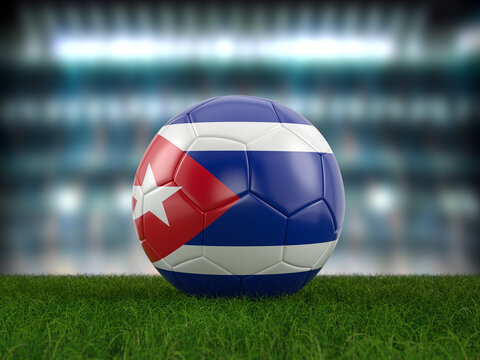 Soccer ball Cuba flag - Powered by Adobe