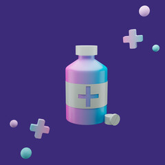 Obraz premium Medicine icon with 3d