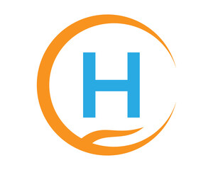 H vector logo icon with love shape and Aro illustration design isolated background symbol