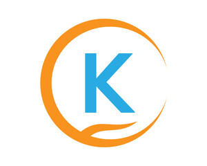 K vector logo icon with love shape and Aro illustration design isolated background symbol