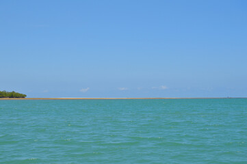 Beautiful blue ocean and sky at Morro de São Paulo, Brazil