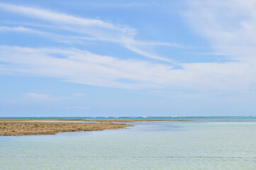 Beautiful blue ocean and sky at Morro de São Paulo, Brazil