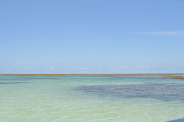 Beautiful blue ocean and sky at Morro de São Paulo, Brazil