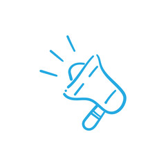 Megaphone doodle illustration, hand drawn loudspeaker vector icon.