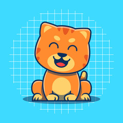 Cat character with cute expression vector illustration