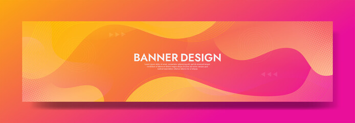 Abstract Orange Fluid Banner Template. Modern background design. gradient color. Dynamic Waves. Liquid shapes composition. Fit for banners