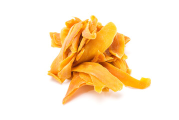 Dried mango isolated on white background. copy space