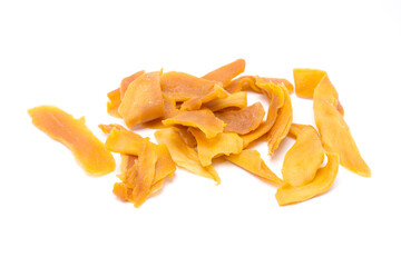 Dried mango isolated on white background. copy space