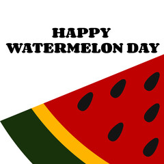 National Watermelon day card or background. vector illustration