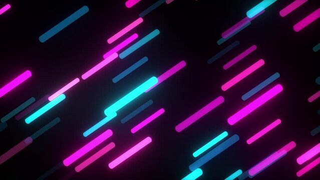 Abstract background with moving blue pink digital glowing lines flowing animation for fiber optic cable telecommunication abstract background concept. 4K 3D Seamless loop futuristic technology animati