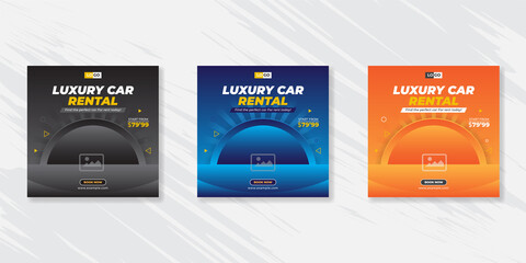 Rent a car banner for social media post template design