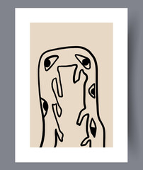 Modern abstract printable posters or banners bundle for interior design. Abstractionism art wall decorations and designs. Vector illustration. 