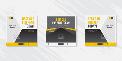 Rent a car banner for social media post template design