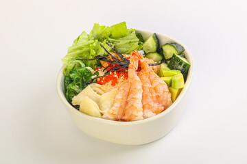 Poke with prawn and rice
