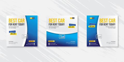 Rent a car banner for social media post template design