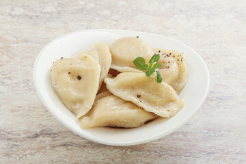 Russian traditional Vareniki - dumplings with potato