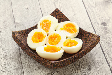 Boiled chicken egg for breakfast