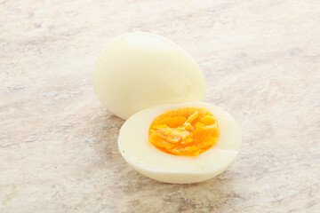 Boiled chicken egg for breakfast