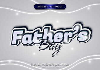 Father's day 3d text style effect. cartoon style text effect editable .