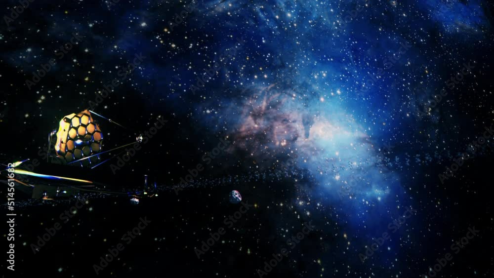Poster galaxy exploration with nasa james webs telescope outer space towards central glowing milky way gala