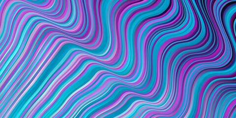 Light Pink, Blue vector background with bent lines.