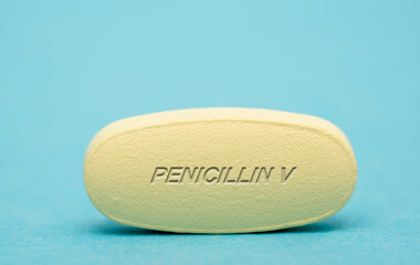 Penicillin V Pharmaceutical medicine pills  tablet  Copy space. Medical concepts.