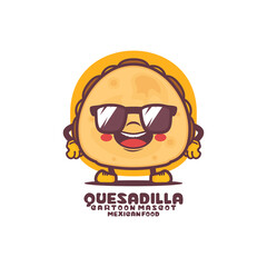 Quesadilla cartoon mascot. mexican food vector illustration