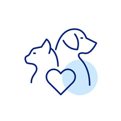 Pet friendly product. Animal care label. Pixel perfect, editable stroke line art icon