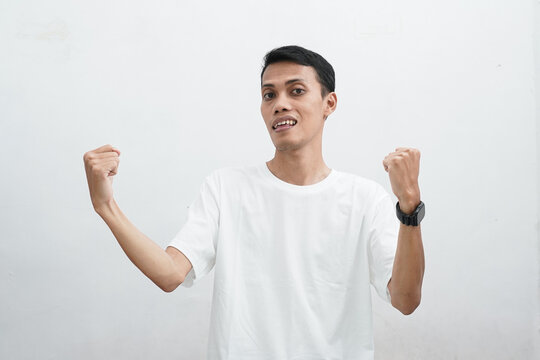 A Man In A White Shirt On A White Background