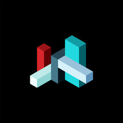 Abstract background. 3d cubes, cubic elements and blocks. Techno or business concept for wallpaper, banner, background, landing page