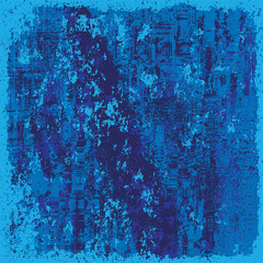 The grunge texture is blue. Abstract color background. Vector template of a scratched colored board
