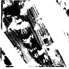 Black and white grunge. Abstract monochrome vector texture. Dirty chaotic pattern of scratches, cracks, stains. Surreal background