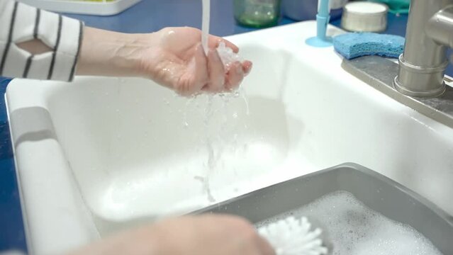 Cleaning and setting up breast pump.